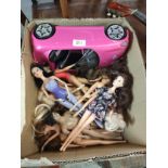 Box of Barbie's etc .