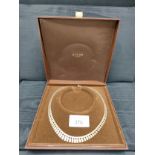 Art deco silver necklace with presentation box .