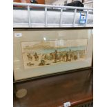 Victorian scene picture titled " On the sands " Signed RC framed .