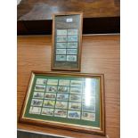 2 framed wills cigarette cards includes trains etc.