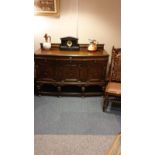 Impressive top Quality Early Oak Dresser with Elaborate Carvings with Champagne fitted cabinet to