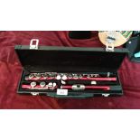 Beautiful American Flute in Rich Ruby Red Colour in fitted case good Quality instrument .