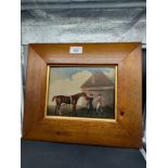 Early picture depicting Victorian horse and hunter gentleman scene frame .