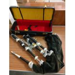 Set of Scottish bag pipes with box . Sold as seen .