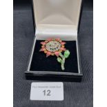 Rare Butler and wilson sun flower brooch .