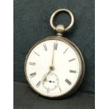 Silver hall marked london pocket watch .no glass .