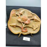 Early 1900s Chinese soap stone plate with flower design.