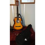 Beautiful Quality Classical Accustic Guitar By Rio With Carry Case Pitch Pipe Plectrums And,
