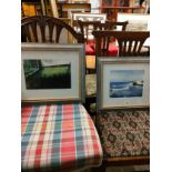 2 quality Scottish pictures titled breaking waves Iona and woodland walk both signed .