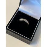 Beautiful 9ct gold hallmarked 3 stones setting diamond ring size K and half 1.2 grams .