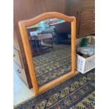 Pine framed mirror .