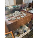 Schreiber Large mid century long mirrored dressing table.