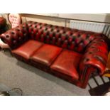 Chesterfield oxblood 3 seater couch .
