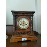 1900s oak mantle 14 day strike clock clock chimes. And works but needs second hand .