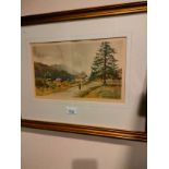 The print from Original watercolour The Trossachs ' brig o turk village by Robert Houston .