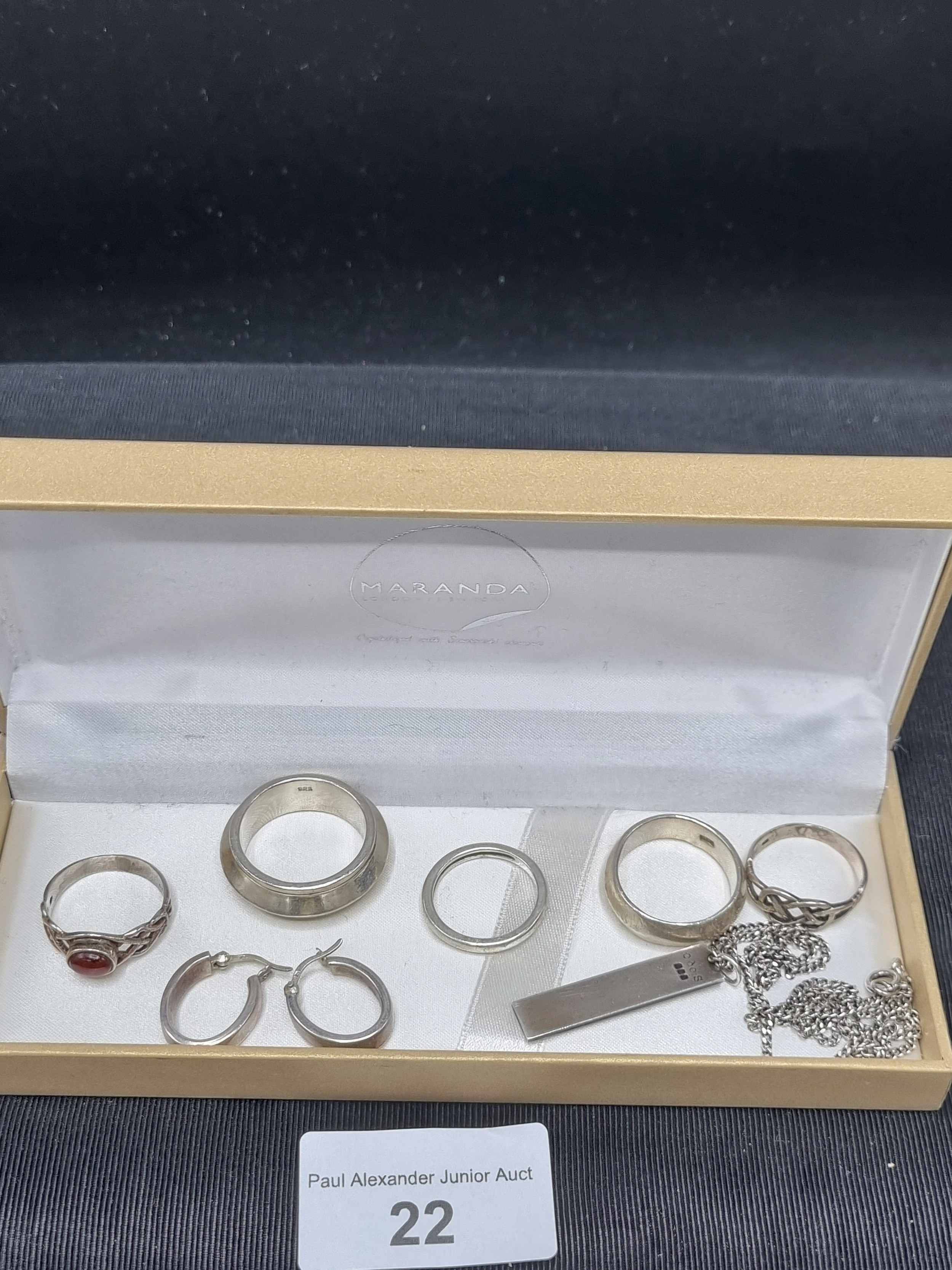 Lot of silver jewellery, men's rings, Celtic rings, earrings and necklace. - Image 3 of 3