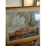 Large early horse picture fitted in a gilt frame..