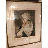 A 20th century coloured print titled 'Mrs Braddyl' Signed in pencil by the publisher/ Engraver.
