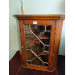 Victorian wall mounted corner cabinet .