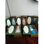 Collection of Peggy nisbet s victorian themed dolls boxed .