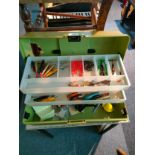 Fishing tackle box full of tackle etc .