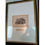 Large Early etching titled ' The Street Auctioneer's signed W Geckie.