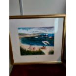 Watercolour, depicting beach scene [67x75cm]