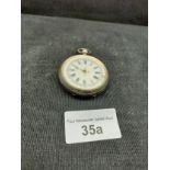 Silver ladies 1900s pocket watch with enamel face . Needs second hand .