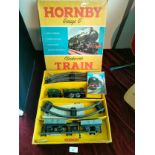 Hornby O Gauge tin plate Train set with box .