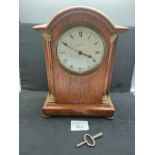 Preston ltd Bolton Edwardian mantle clock with key .