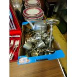 Box of silver plated etc.