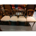 Set of 4 Edwardian inlaid dinning chairs .