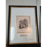 Large Early etching titled ' Apples five a penny ' signed W Geckie .