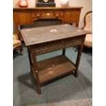 Antique Arabic carved table with of pearl design in need of attention.