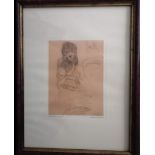 Pablo Picasso print depicting lady feeding baby in fitted frame .