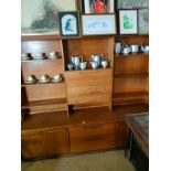 Large teak mid century shelving unit .