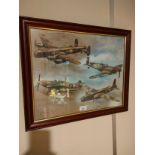 Military war plane s picture signed S Pushman 96.