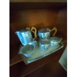 6 piece piquot ware tea service.