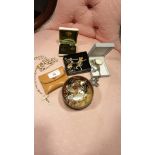 Selection of costume jewellery with small box ect