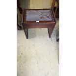 Art Deco Style Piano Stool with uncut moquette top.