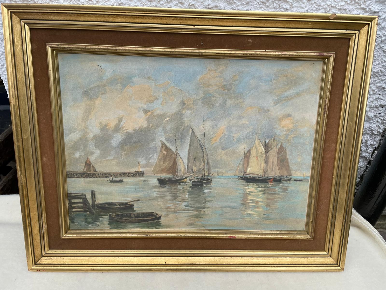 French limited edition print 236 " Eugene Bouldin bateaux de peche D trouville ' The fishing boats - Image 3 of 3