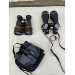 3 pair of binoculars to includes Paris racing glasses , Prinz 12x50 s.