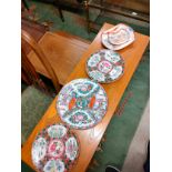 Lot of Chinese famille plates etc all signed to base.
