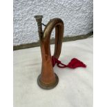 Military copper 2nd Leicester rifles bugle.