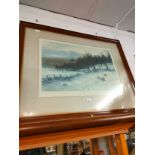 Large picture depicting winters morning signed Joseph Farquharaum.