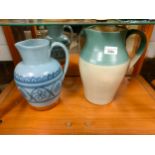Early Buchan pottery jug together with Scottish green jug .