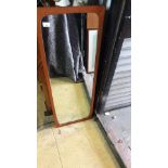 Large 1970s teak framed retro mirror.