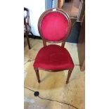 Victorian Style Chair in rich Burgundy upholstery with Sabre legs.