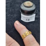 18ct gold unusual 1800s eternity ring with fold over inscription