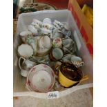 Large box of tea wares .